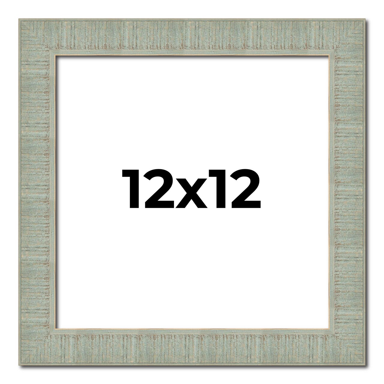 Square Sculpted Blue Picture Frame - UV Acrylic, Foam Board Backing, Hanging Hardware
